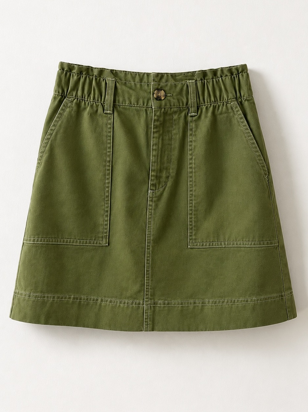 Free Assembly Olive Green Paperbag Waist Utility Mini Skirt - Size XS